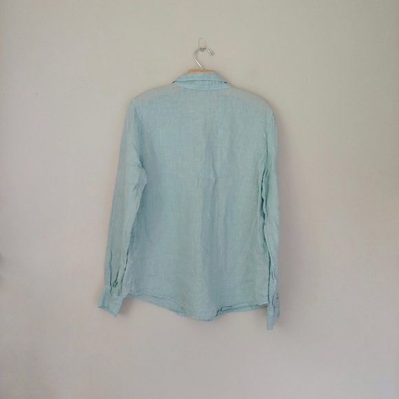 CP Shades Linen Ruffle Shirt Long Sleeve Size Medium - Picture 4 of 15